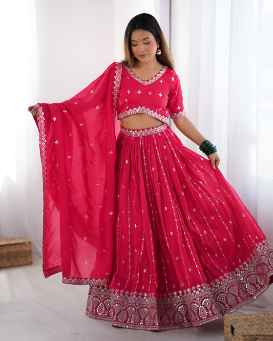 Lehenga Mart Designer Bollywood Style Wedding Wear Lehenga Choli - Pink