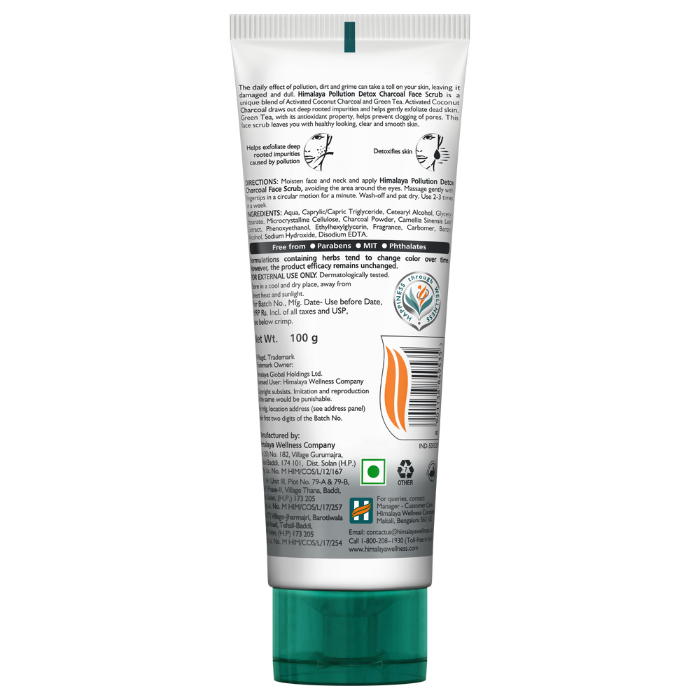 Himalaya Pollution Detox Charcoal Face Scrub | Deep Cleansing Scrub for Urban Skin 