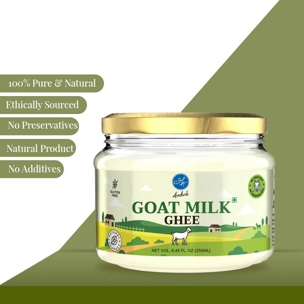 Aadvik A2 Goat Milk Ghee with Ayurvedic Benefits | 100% Pure & Natural Goat Milk Ghee | From Grass Fed Goat A2 Milk 