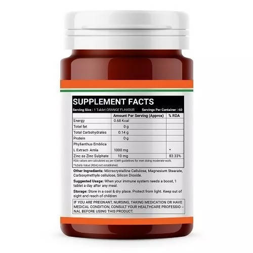 Inlife Natural Vitamin C + Zinc Tablets 