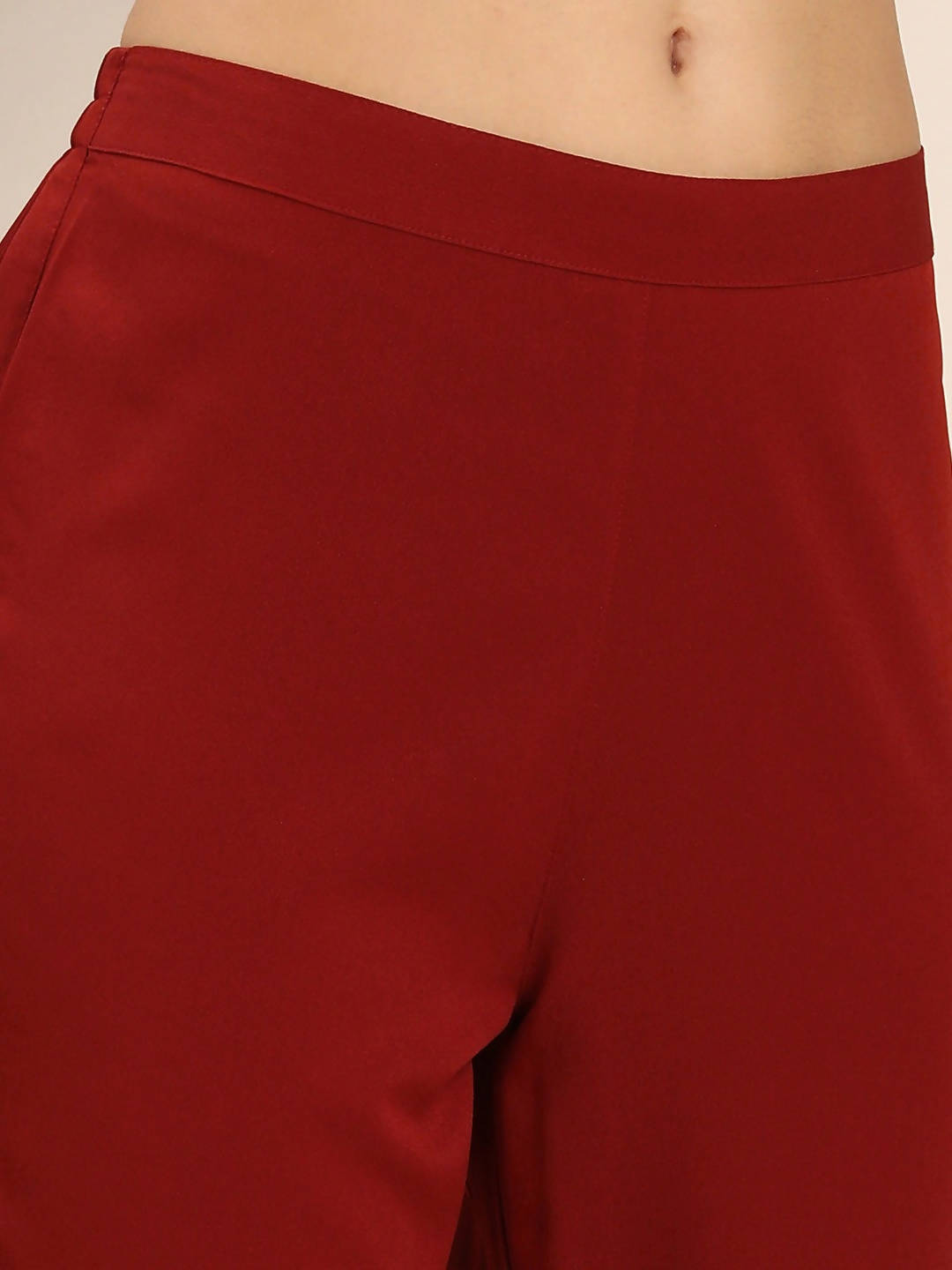 Janasya Women Maroon Kurta with Trousers & With Dupatta