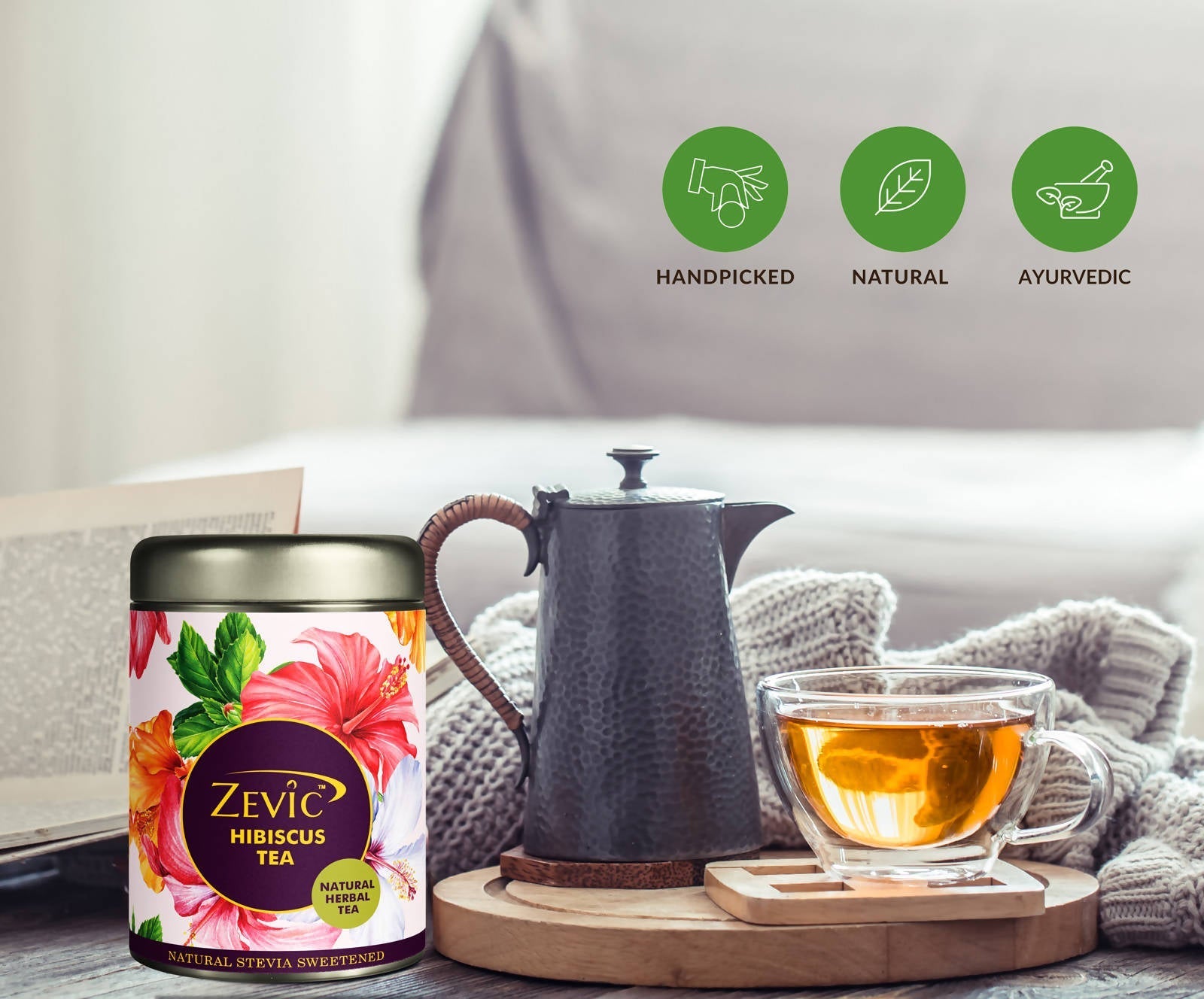 Zevic Premium Hibiscus Flowers Herbal Green Tea  Grab2Buy Zevic Grab2Buy