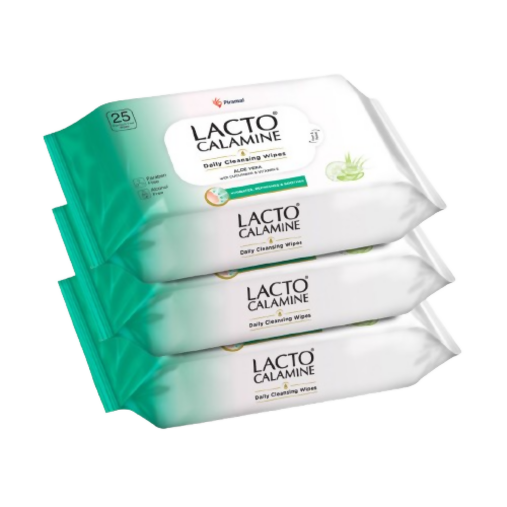 Lacto Calamine Daily Cleansing Face Wipes, Makeup Remover Wipes 