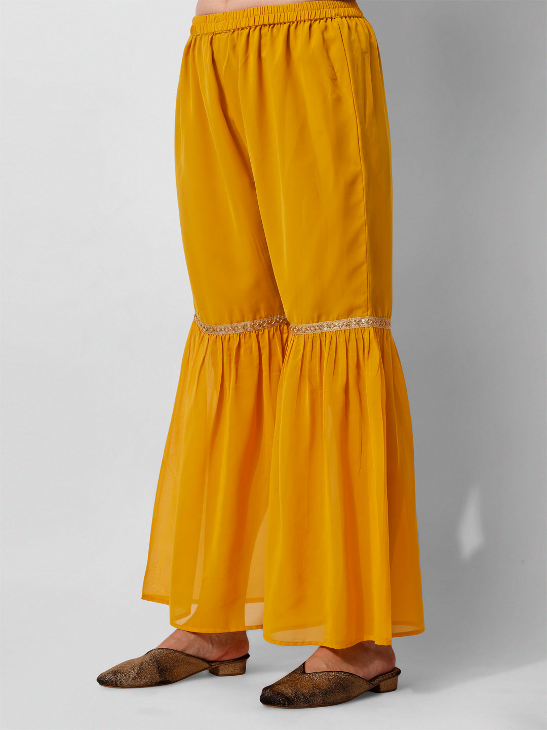 Hand Embroidered Kurta With Sharara And Dupatta Set, Multicolor - Hiral Fashion