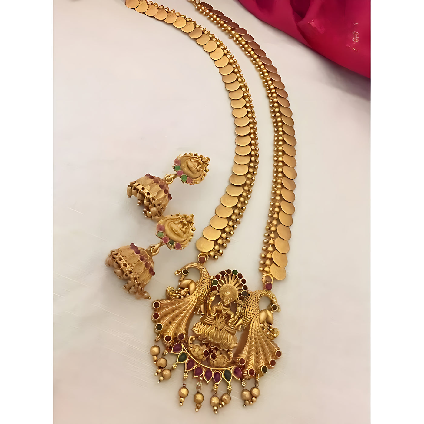 Jewel City Elegant Gold Jewelry Set: Necklace and Earrings with Pearls and Gemstones | Grab2Buy