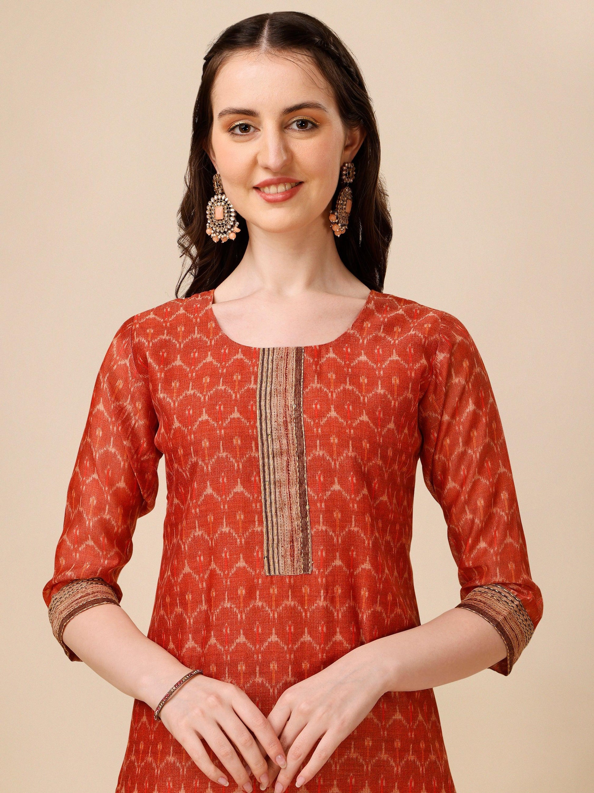 Floral Printed Kurta With Pant And Dupatta Set, Multicolor - Hiral Fashion