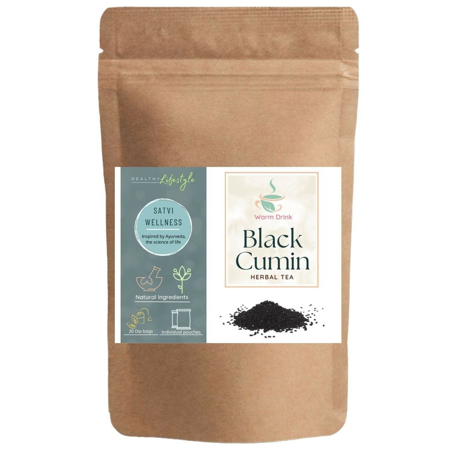 Satvi Wellness Black seed tea | Black cumin tea | Nigella seed tea | Kalonji seed tea | Herbal tea 