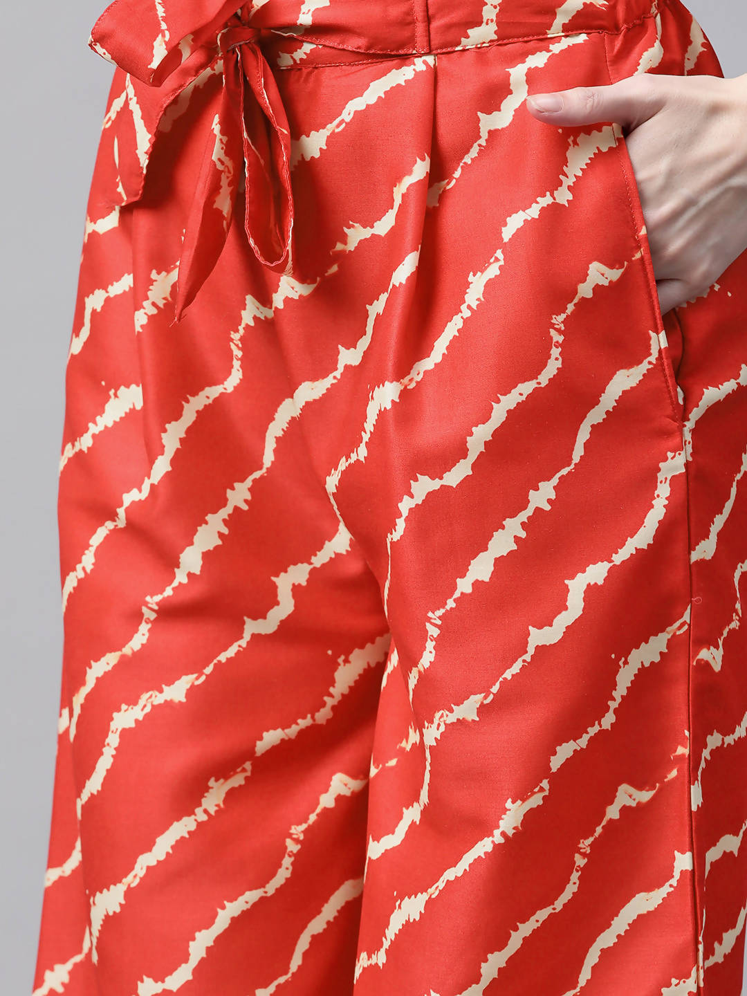Myshka Women Red Printed Full Sleeve V Neck Dress