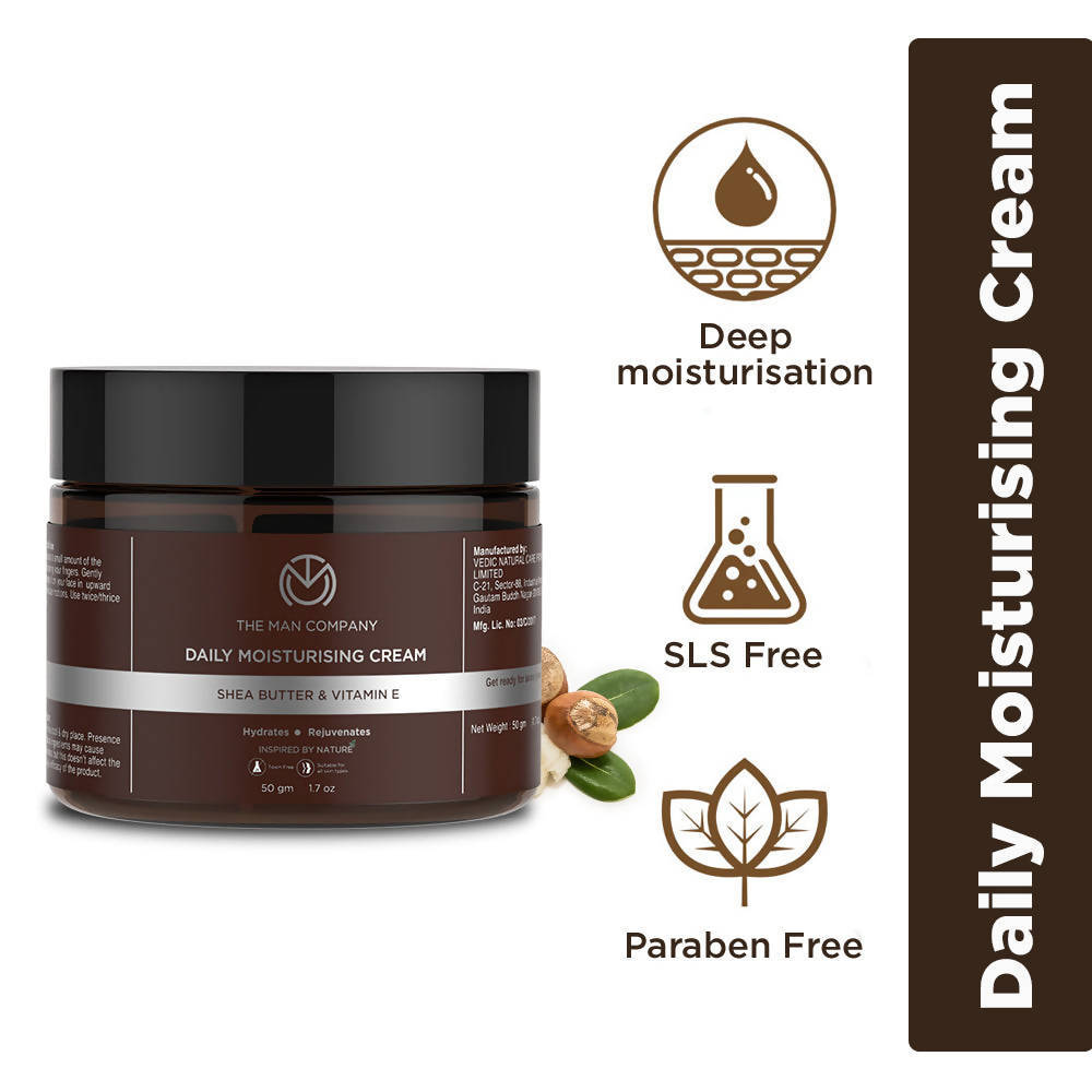 The Man Company Daily Moisturizing Face Cream with Shea Butter, Vitamin E & Coco Butter  Grab2Buy The Man Company Grab2Buy
