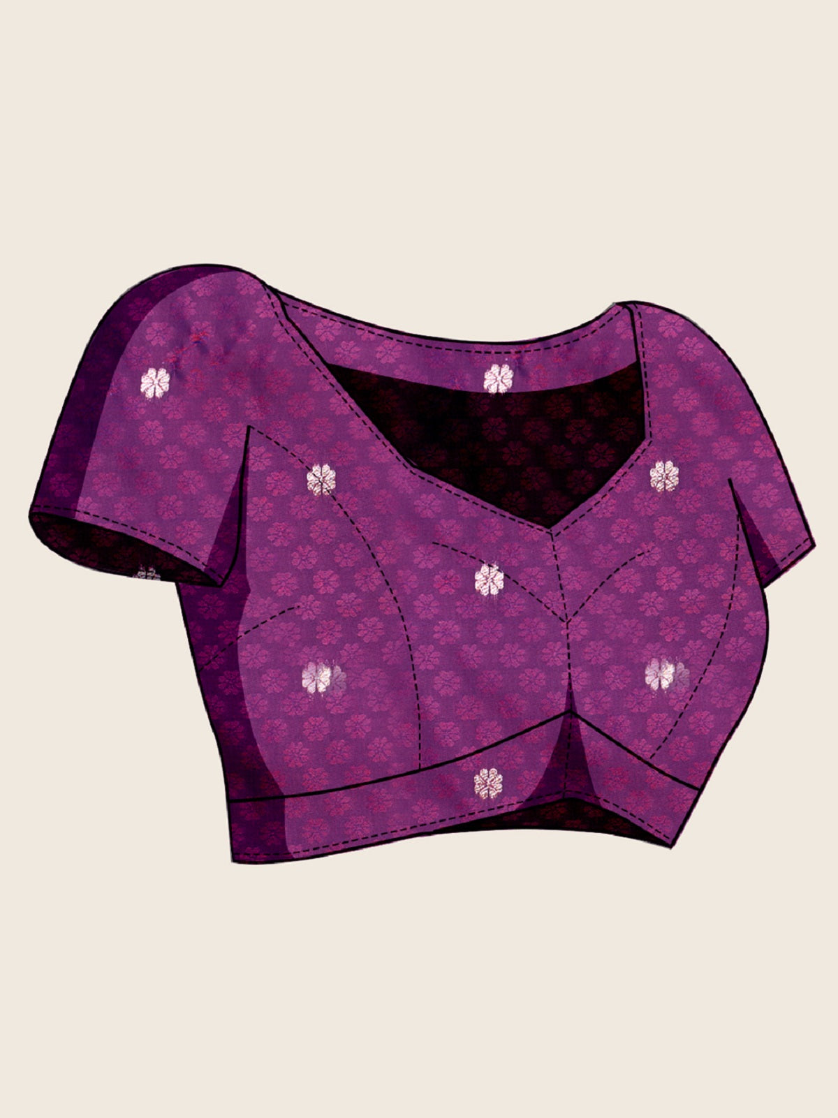 Dwija Fashion Dark Purple Wedding Wear Paithani Silk Jari Weaving On All Over Saree With Unstitched Blouse
