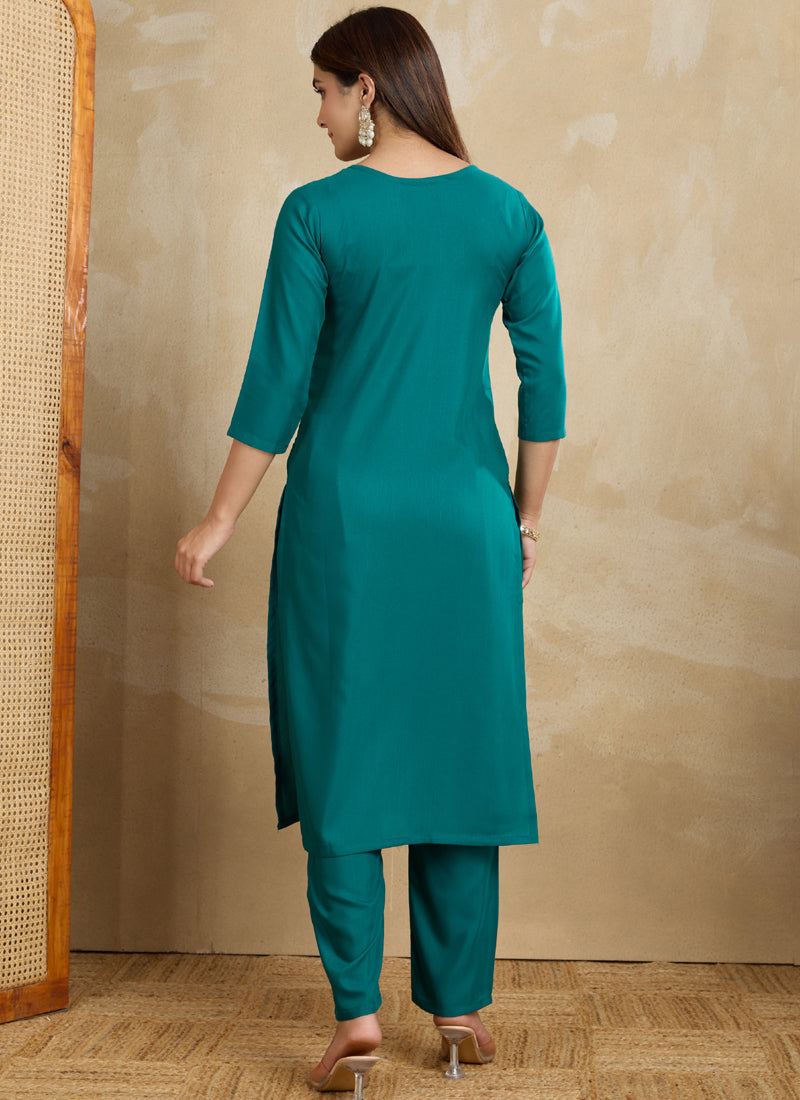 Prazu Fashion Rama Printed Cotton Blend Kurta Pant Set