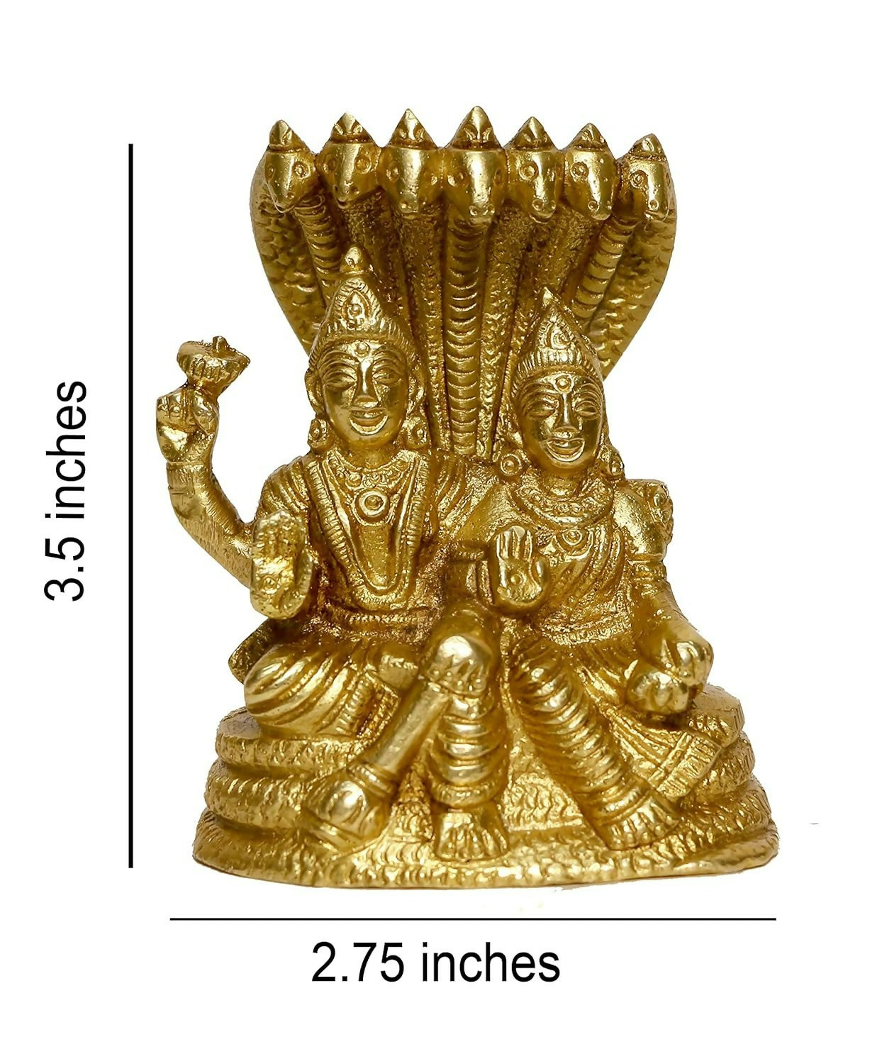 P.J.Handicrafts Brass Metal Statue Of Vishnu Ji With Laxmi - Grab2buy