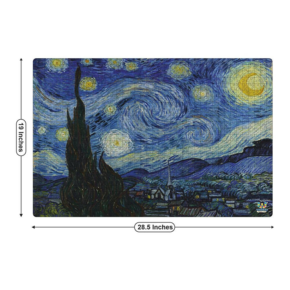 Webby Wooden Starry Night Painting Jigsaw Puzzle-1000 Pcs  Grab2Buy Webby Grab2Buy