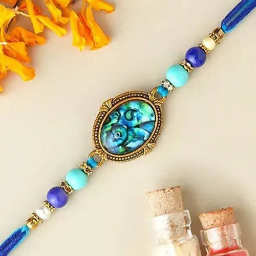 Striking Epoxy Rakhi & LuvIt Fruit N Nut Chocolate