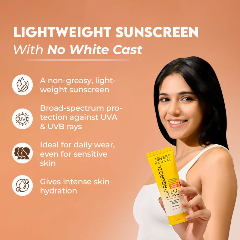 Jovees Herbal Sun Aqua Gel SPF 50 PA+++ Lightweight Texture 