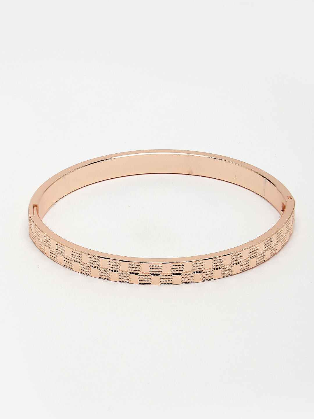 NVR Men's Rose Gold Stainless Steel Kada Bracelet