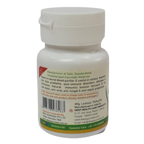 Deep Ayurveda Neem 500mg Veg Capsules - Limited Time Offer - Swadesiicart