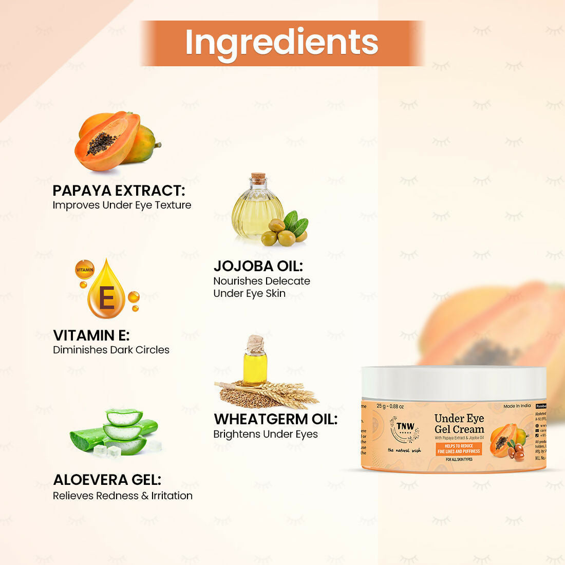The Natural Wash Under Eye Gel Cream 