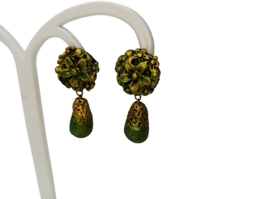 Terracotta Flower Stud With Waterdrop Earrings 