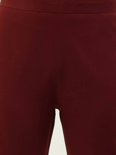 FIORRA Women's Maroon Poly Crepe Straight Kurta Pant With Dupatta 