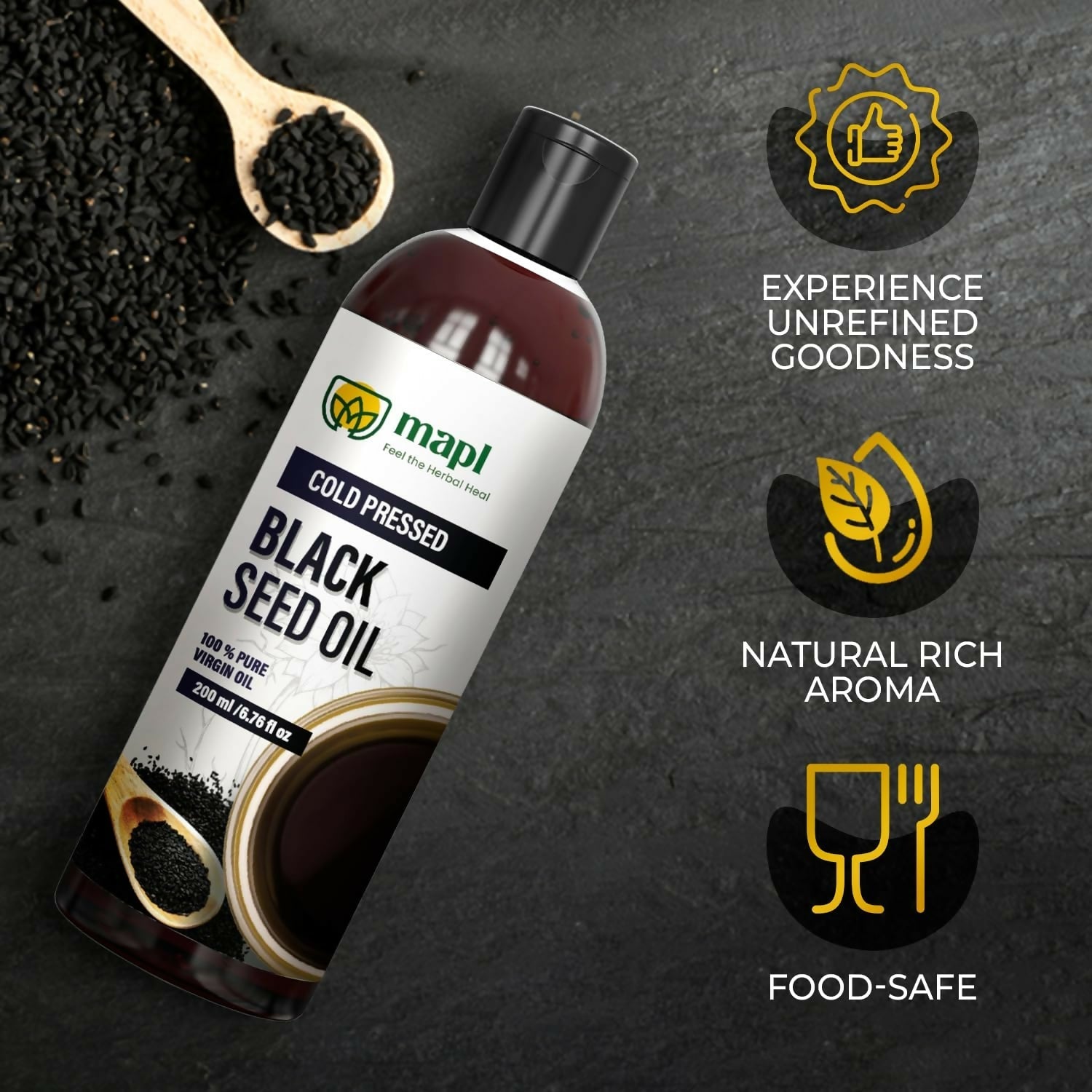 MAPL Organic Black Seed Oil Cold-Pressed 