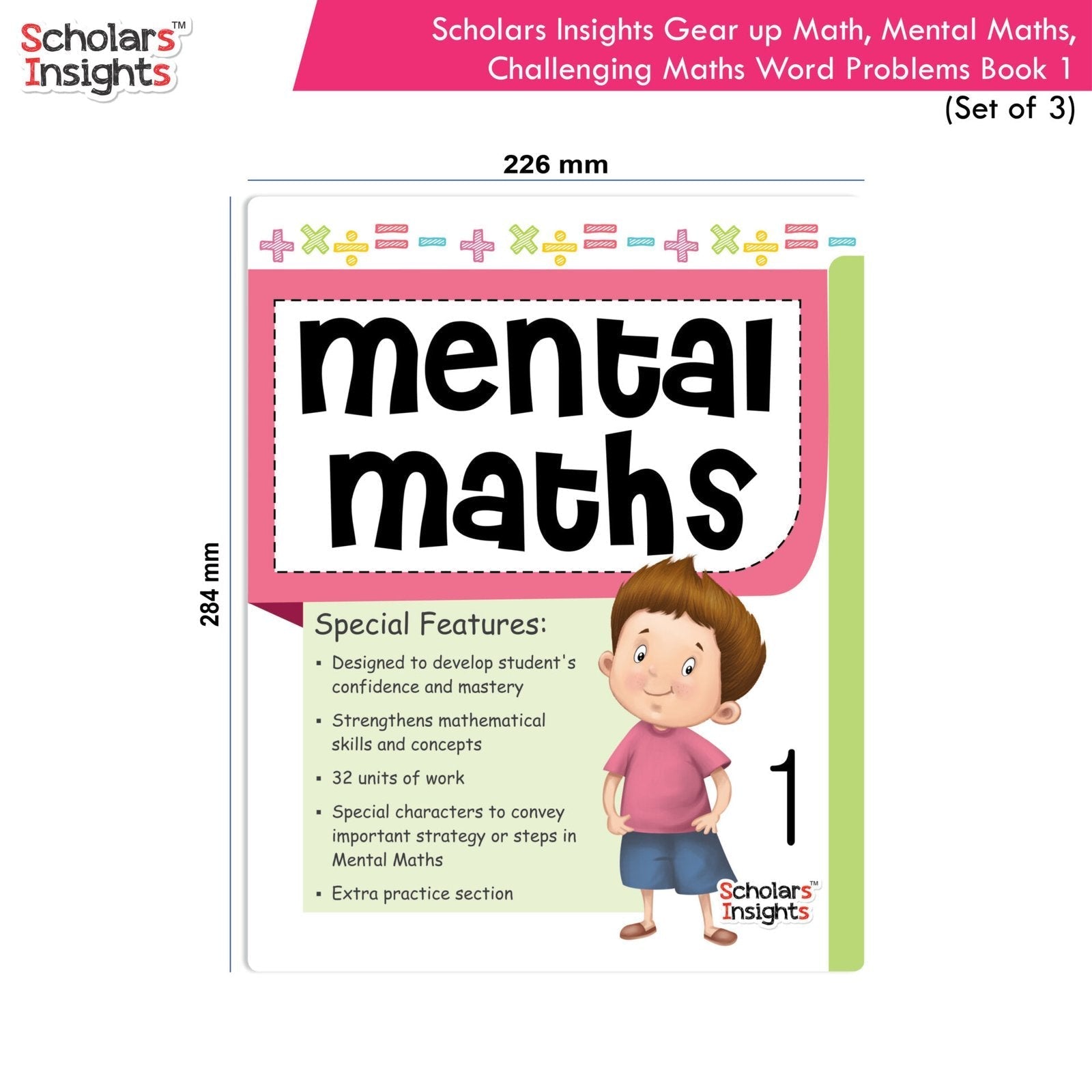 Scholars Insight Combo Set of Mathematics Workbooks For Grade 1| Set of 3| Problem Solving Book for Kids 