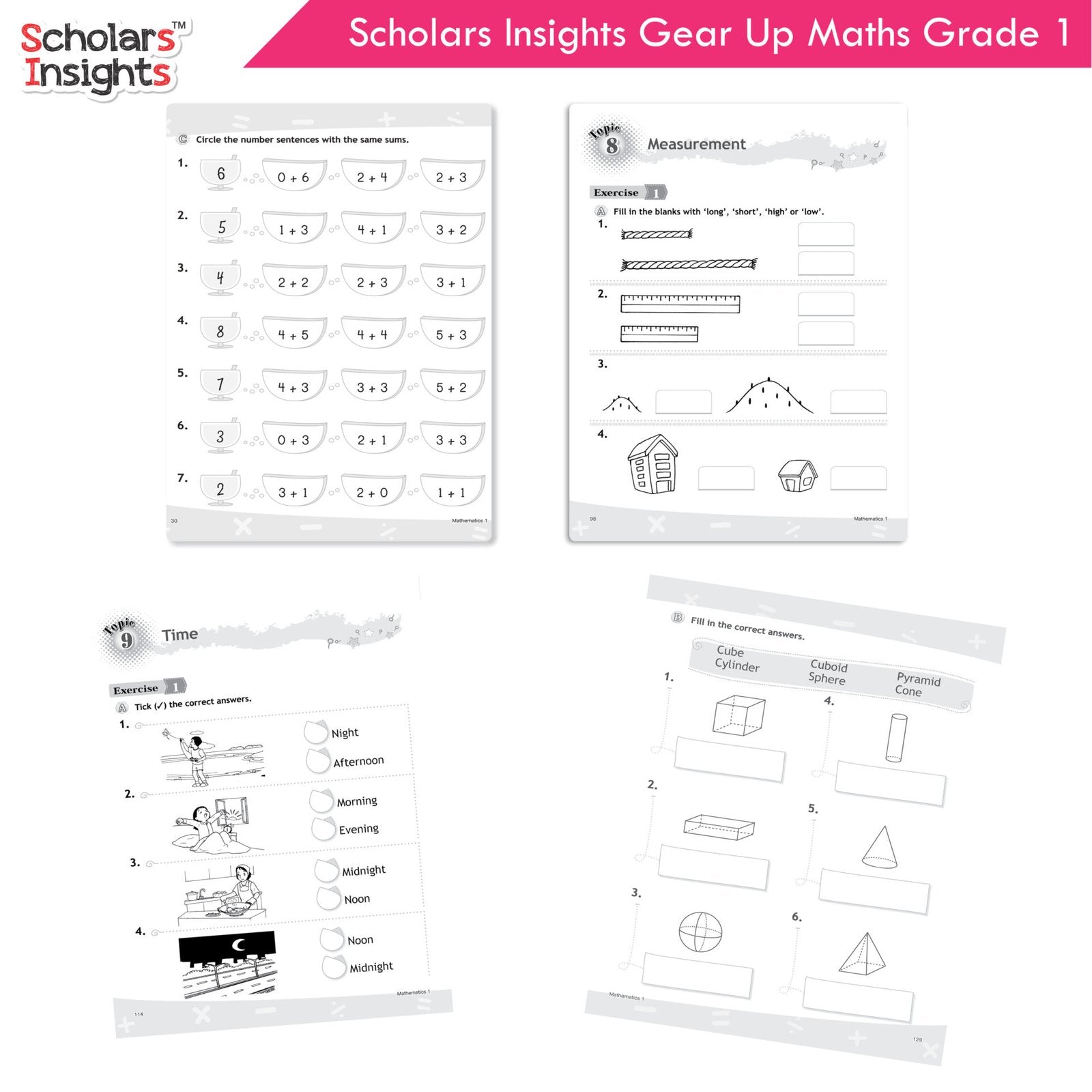 Scholars Insight Combo Set of Mathematics Workbooks For Grade 1| Set of 3| Problem Solving Book for Kids 