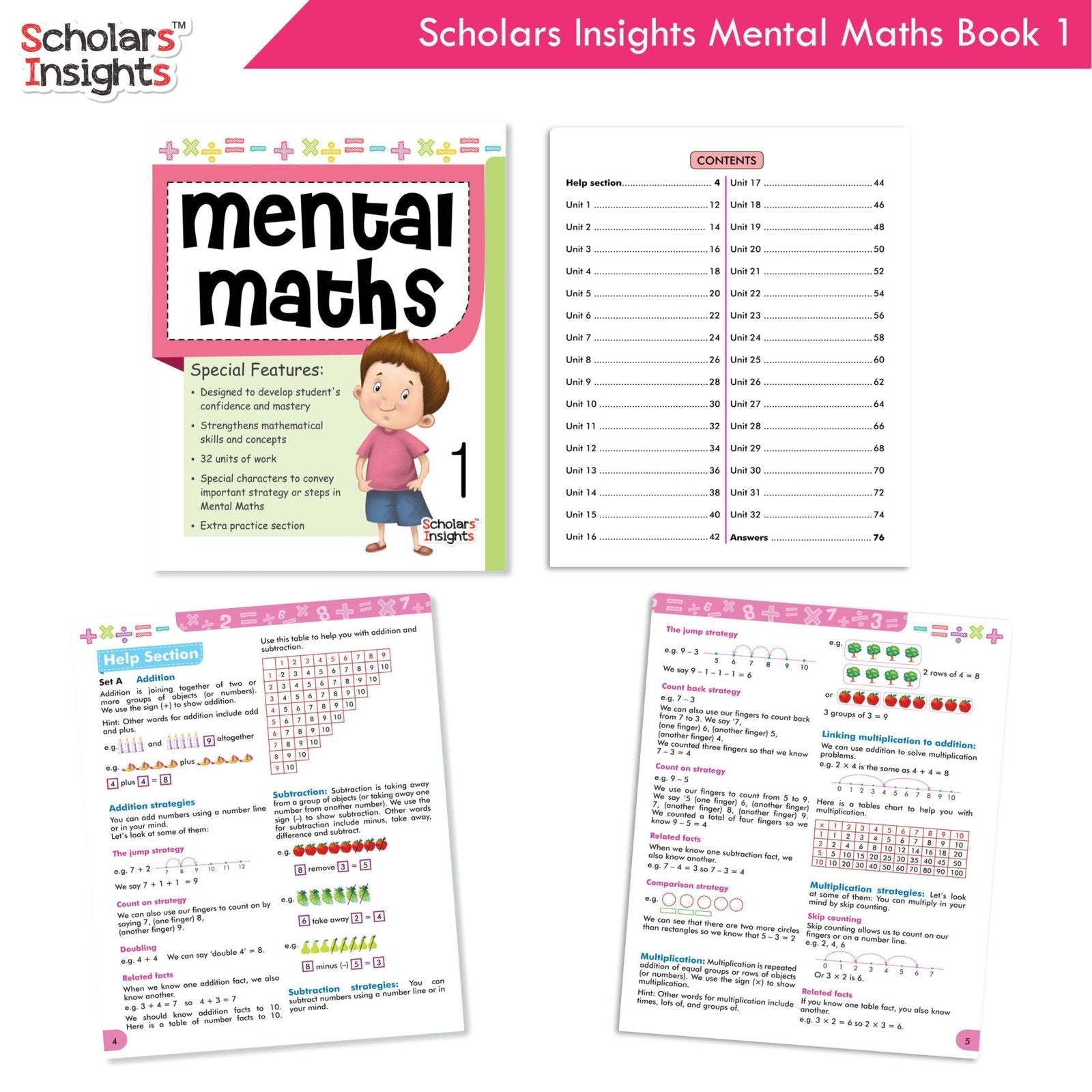 Scholars Insight Combo Set of Mathematics Workbooks For Grade 1| Set of 3| Problem Solving Book for Kids 