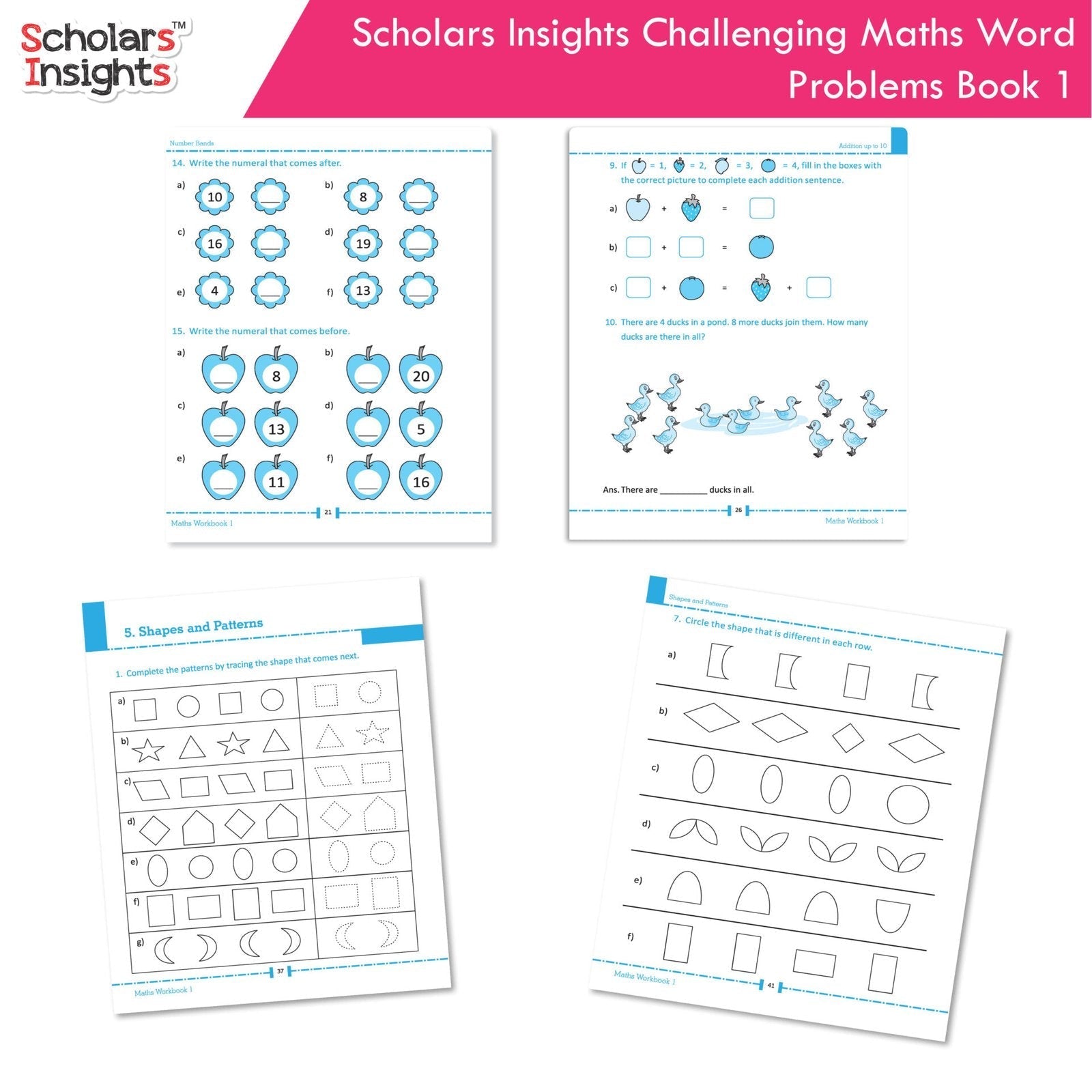 Scholars Insight Combo Set of Mathematics Workbooks For Grade 1| Set of 3| Problem Solving Book for Kids 
