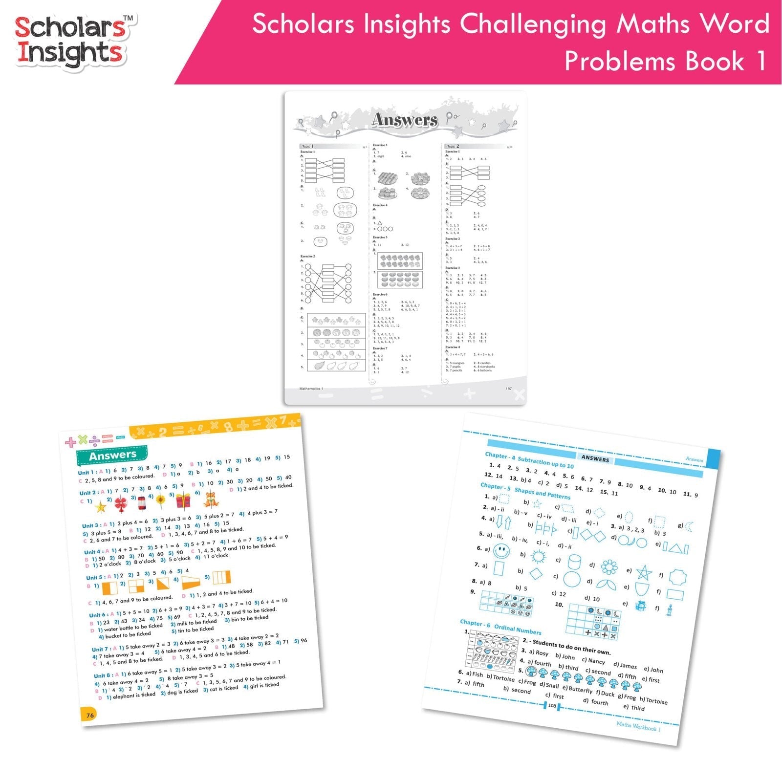 Scholars Insight Combo Set of Mathematics Workbooks For Grade 1| Set of 3| Problem Solving Book for Kids 