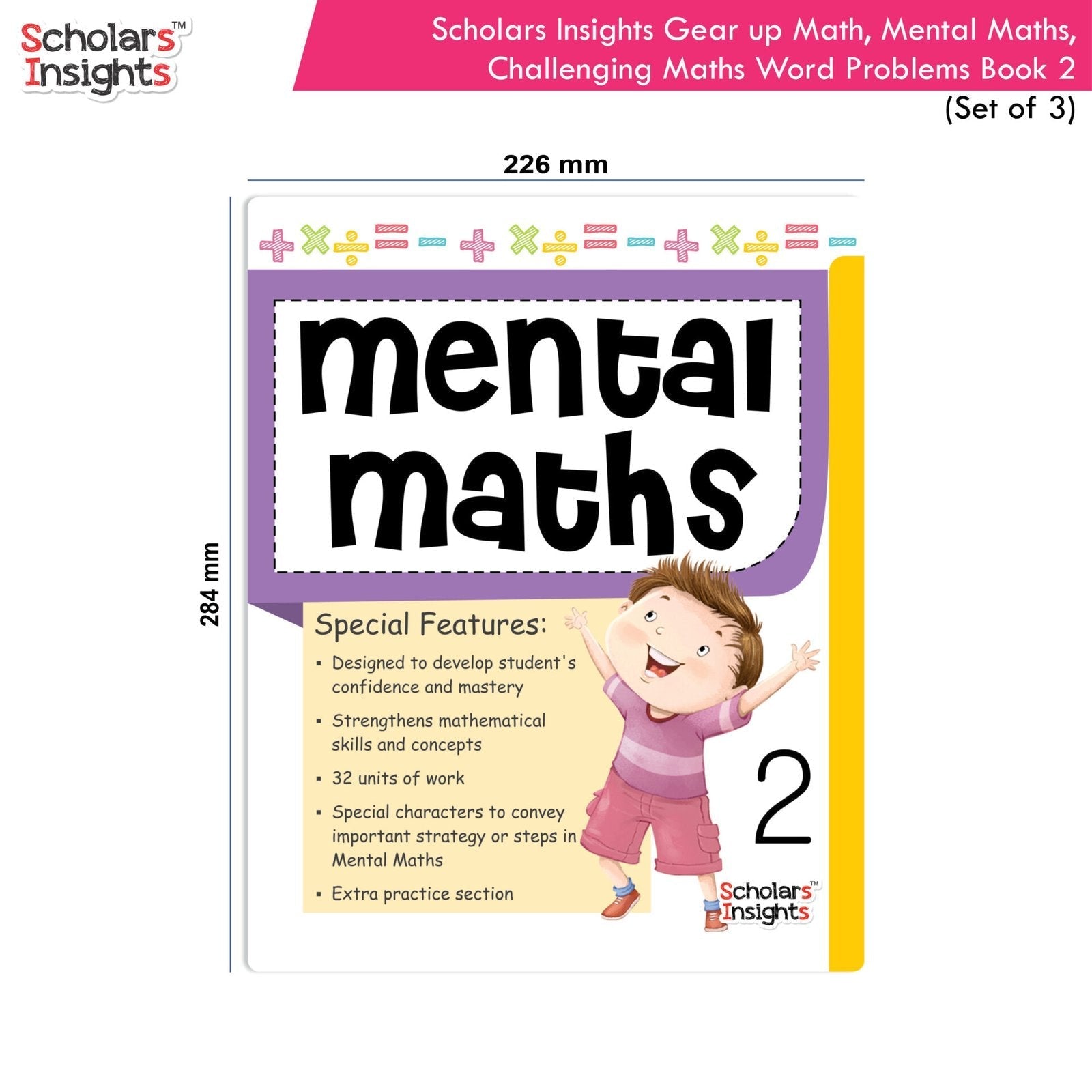 Scholars Insight Combo Set of Mathematics Workbooks For Grade 2| Set of 3| Problem Solving Book for Kids 