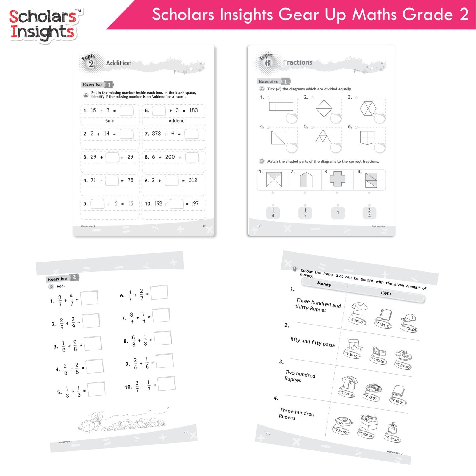 Scholars Insight Combo Set of Mathematics Workbooks For Grade 2| Set of 3| Problem Solving Book for Kids 