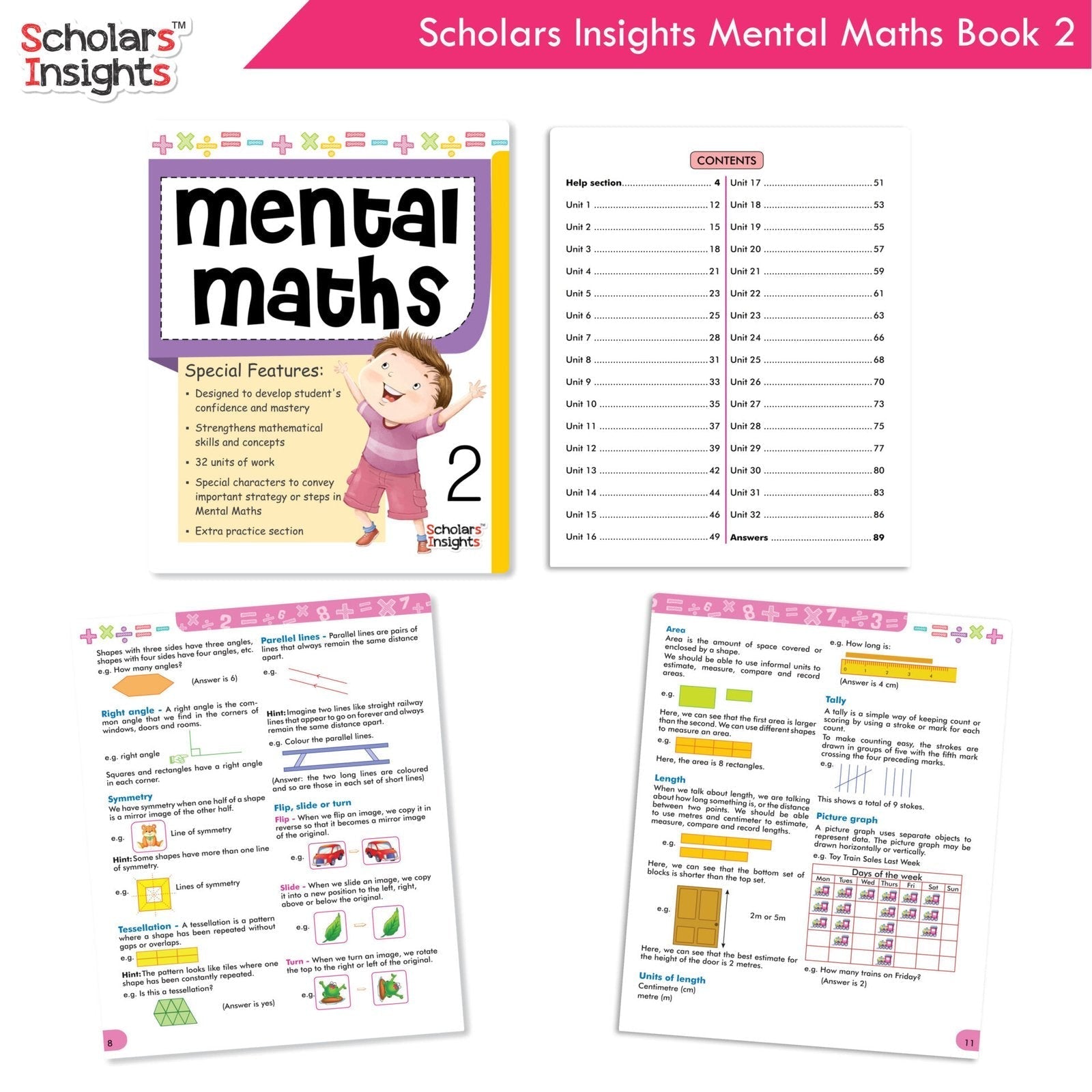 Scholars Insight Combo Set of Mathematics Workbooks For Grade 2| Set of 3| Problem Solving Book for Kids 