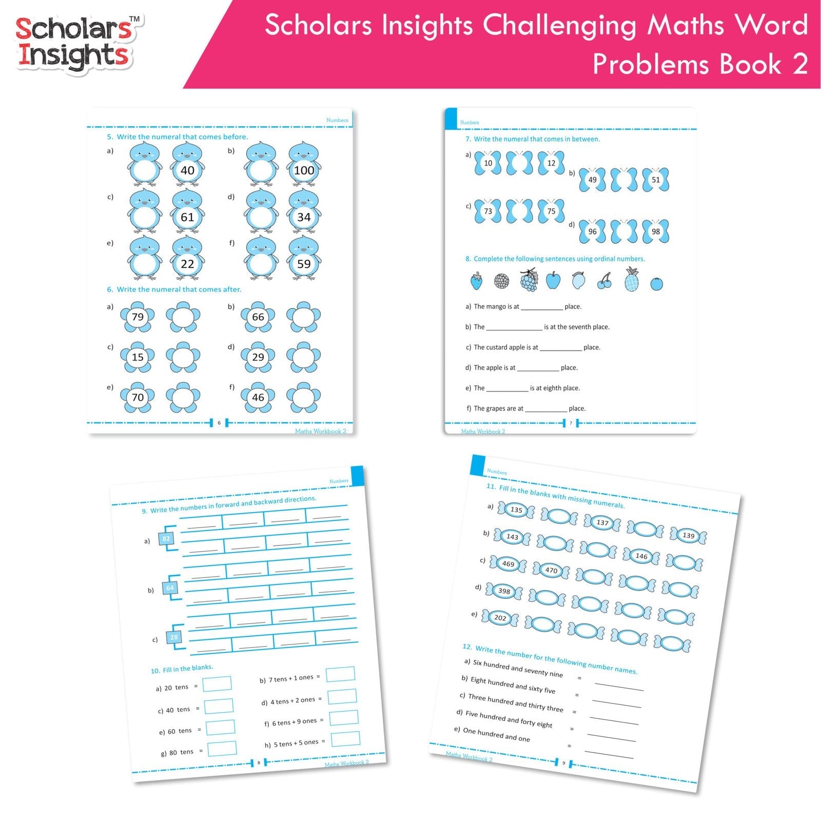 Scholars Insight Combo Set of Mathematics Workbooks For Grade 2| Set of 3| Problem Solving Book for Kids 