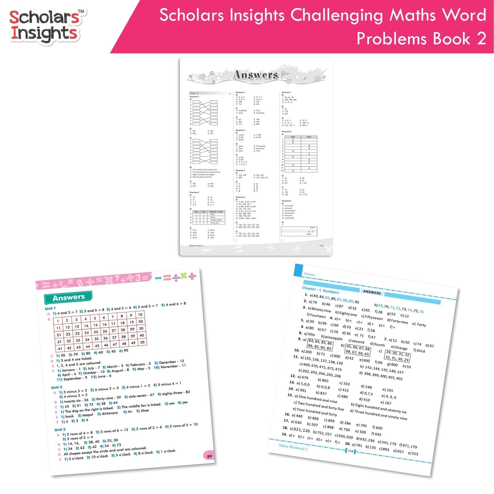 Scholars Insight Combo Set of Mathematics Workbooks For Grade 2| Set of 3| Problem Solving Book for Kids 