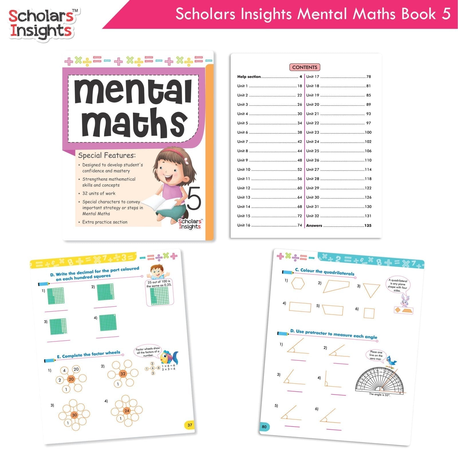 Scholars Insight Combo Set of Mathematics Workbooks For Grade 5| Set of 3| Problem Solving Book for Kids 
