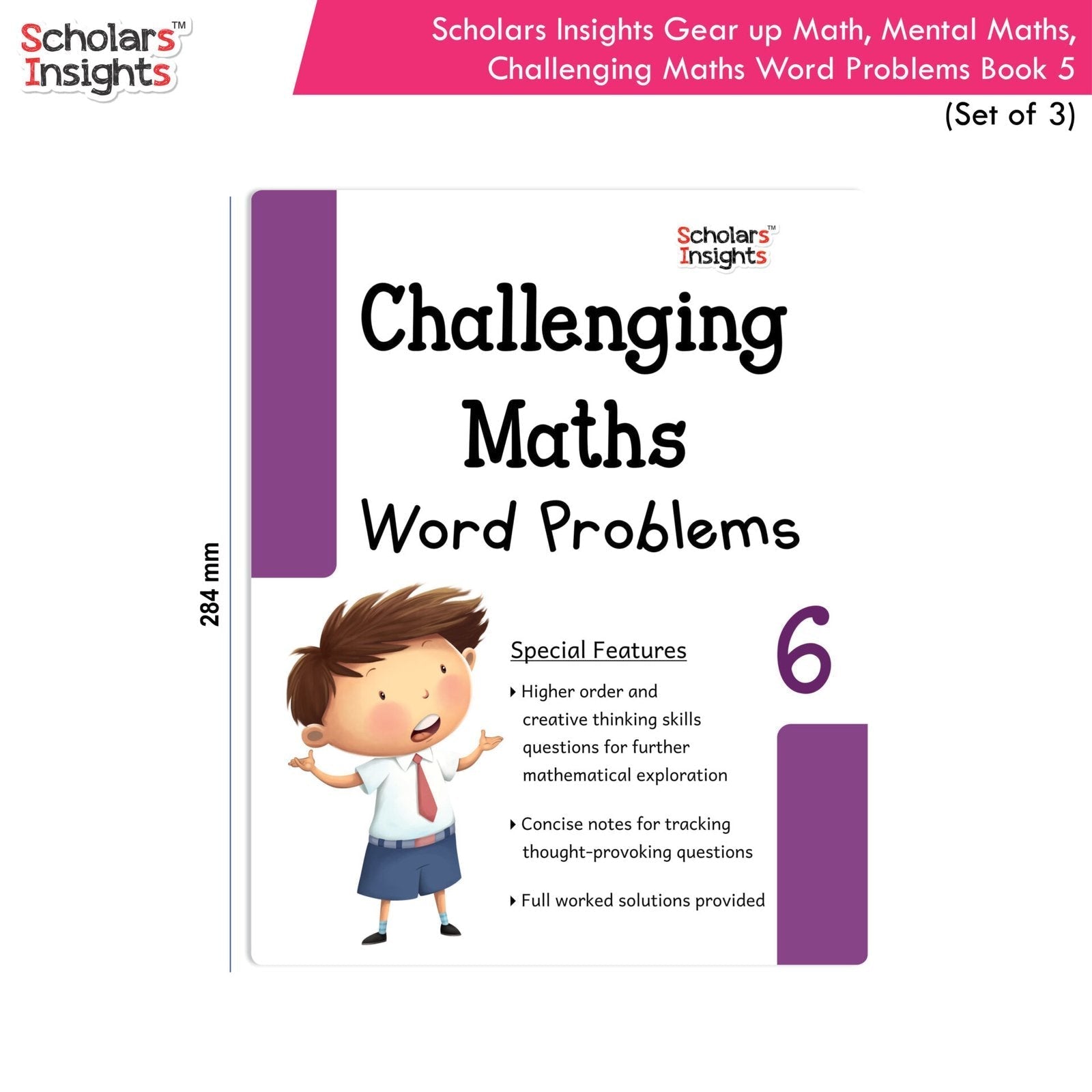 Scholars Insight Combo Set of Mathematics Workbooks For Grade 6| Set of 3| Problem Solving Book for Kids 