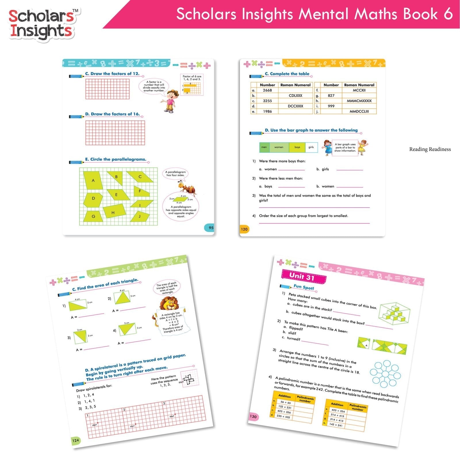 Scholars Insight Combo Set of Mathematics Workbooks For Grade 6| Set of 3| Problem Solving Book for Kids 