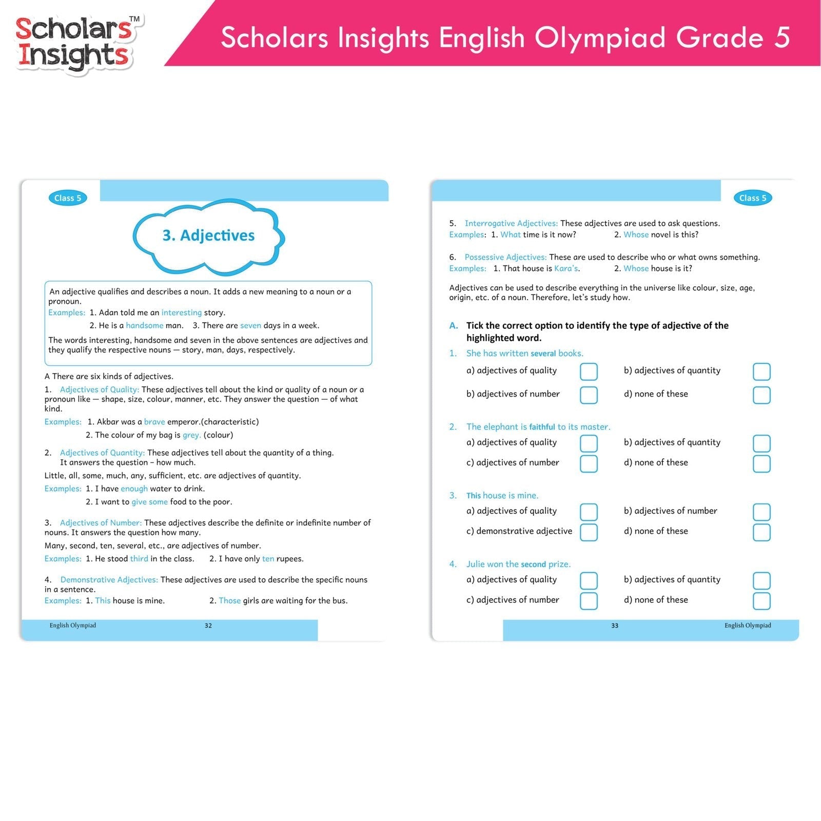 Scholars Insights Olympiad English, Maths and Science Workbooks Grade 5| Set of 3| Ages 10 - 12 Year 