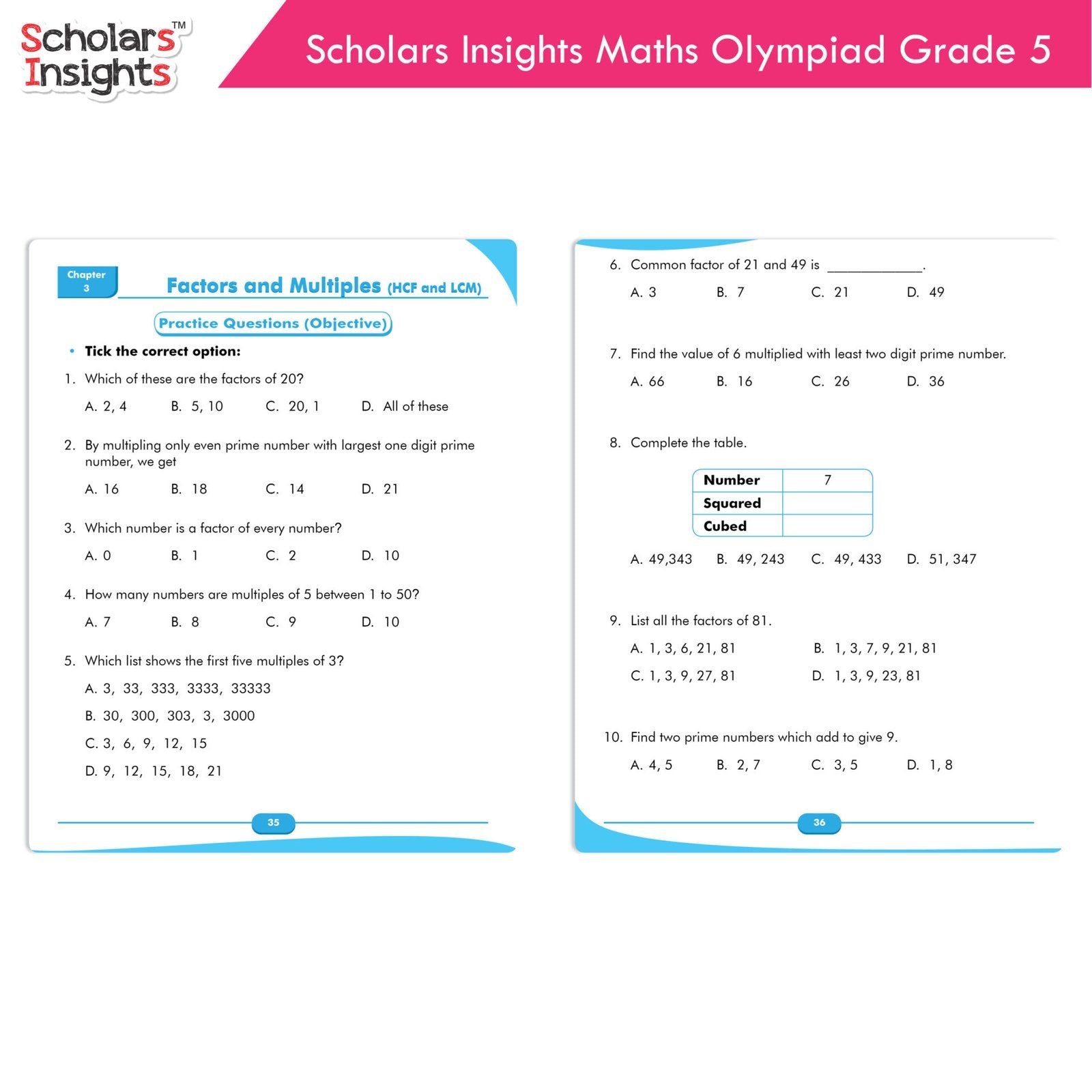 Scholars Insights Olympiad English, Maths and Science Workbooks Grade 5| Set of 3| Ages 10 - 12 Year 