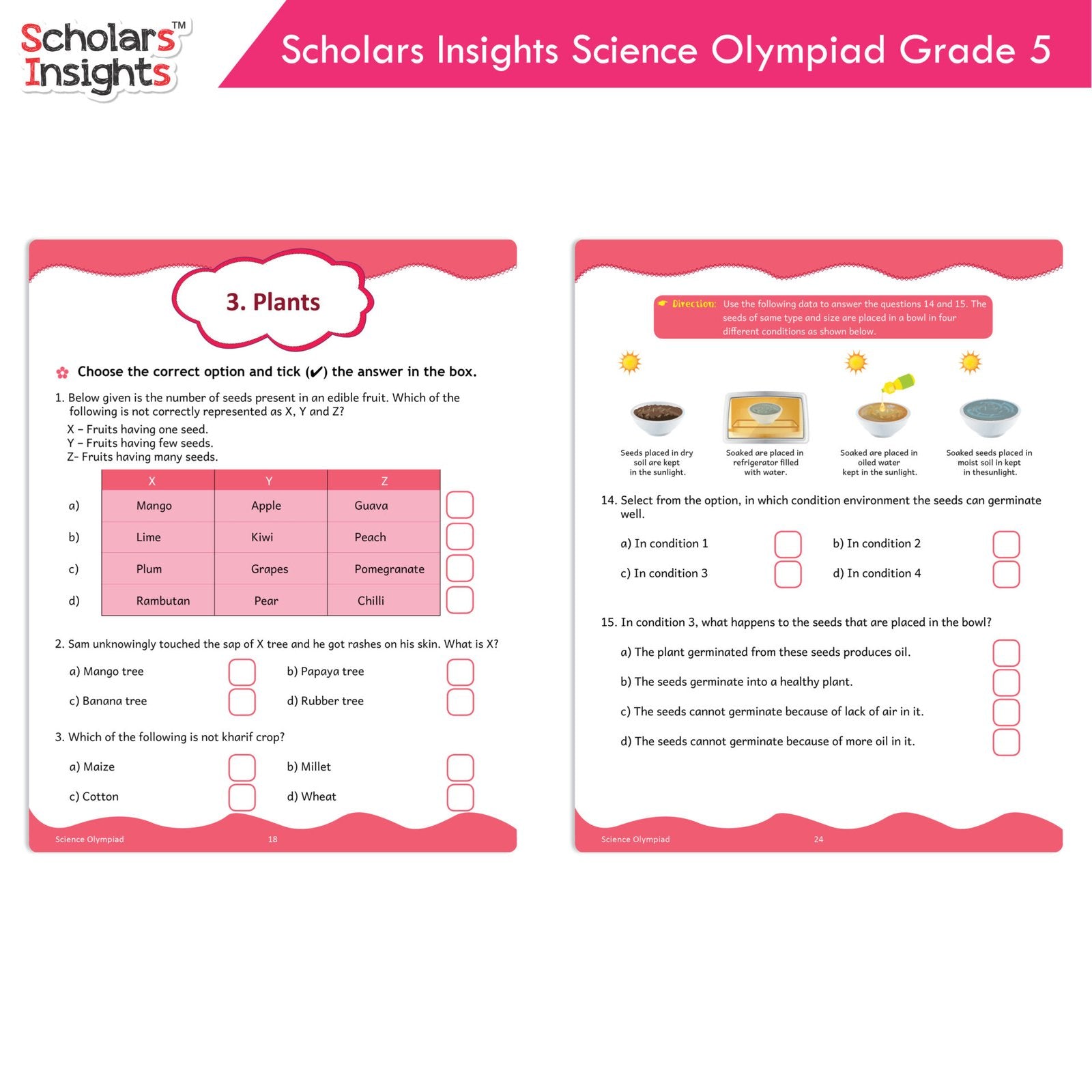 Scholars Insights Olympiad English, Maths and Science Workbooks Grade 5| Set of 3| Ages 10 - 12 Year 