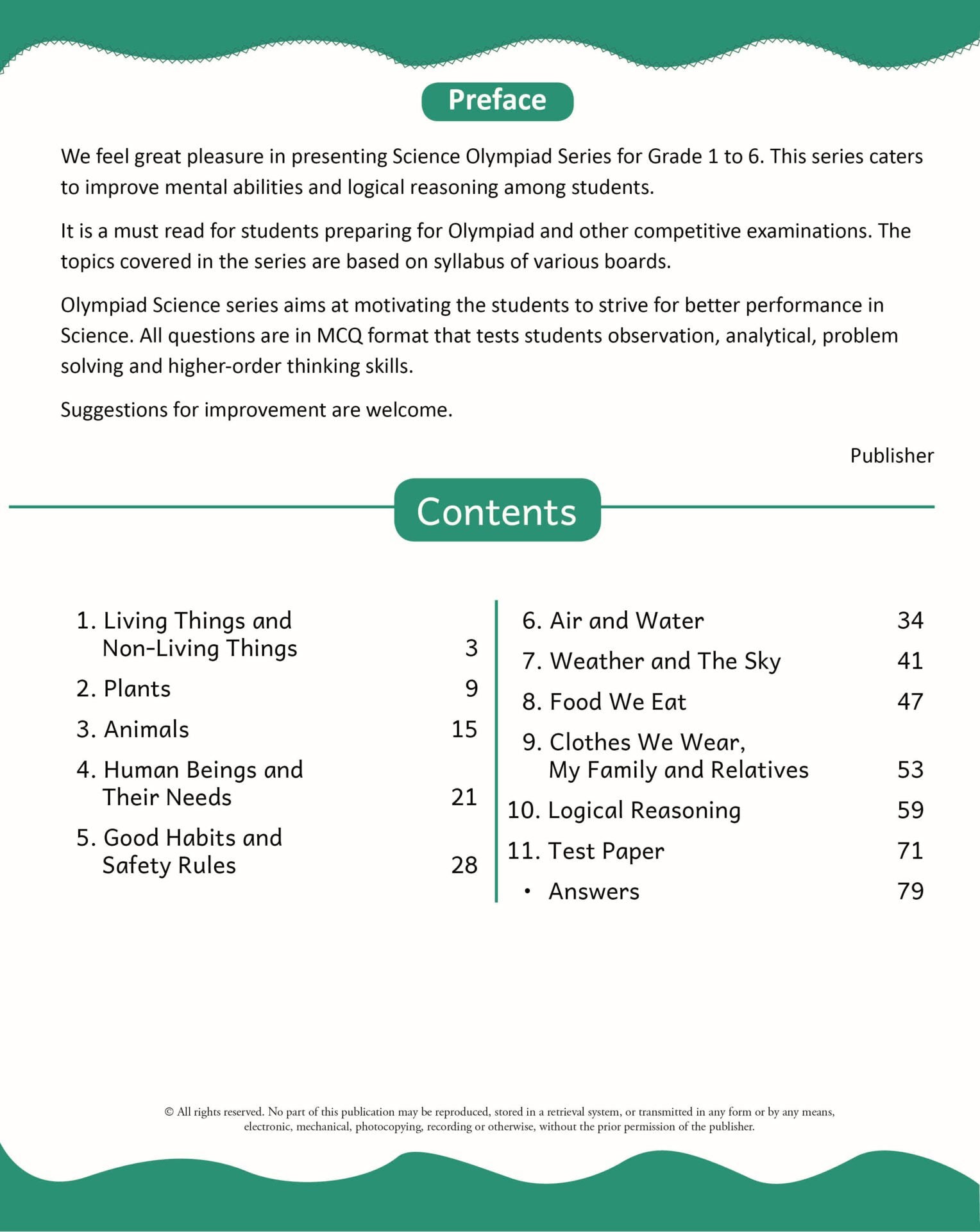 Scholars Insights Science Olympiad Grade 1| Science Practical Questions in MCQ format, QMR Sheet, Self Evaluation Sheet, Test Paper|Ages 6-7 Years 