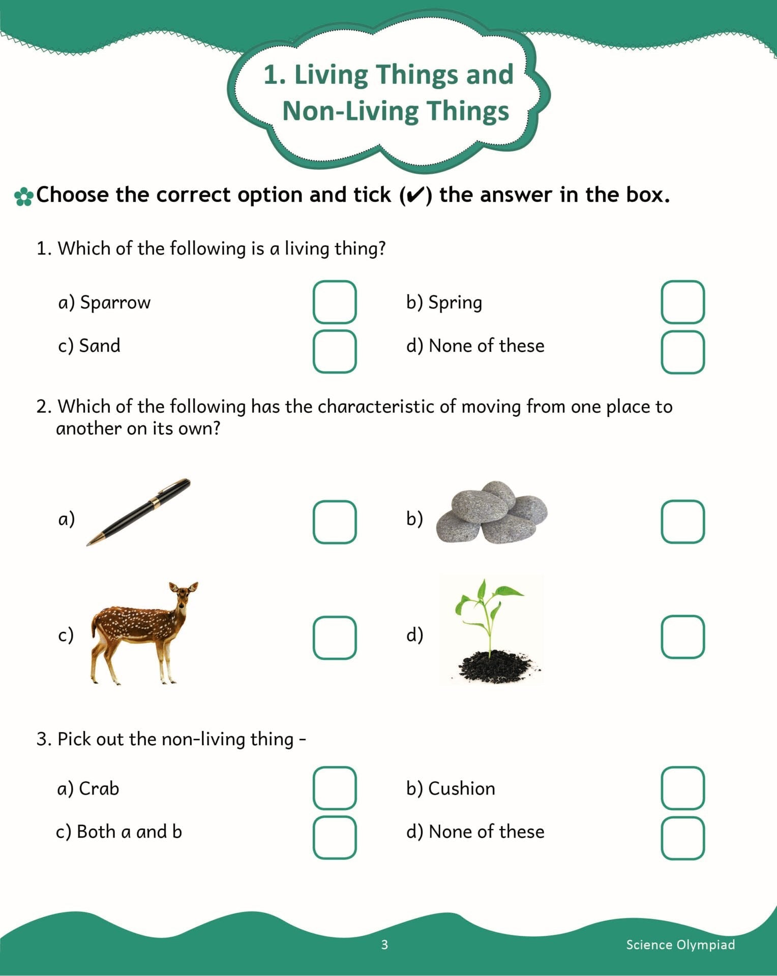 Scholars Insights Science Olympiad Grade 1| Science Practical Questions in MCQ format, QMR Sheet, Self Evaluation Sheet, Test Paper|Ages 6-7 Years 