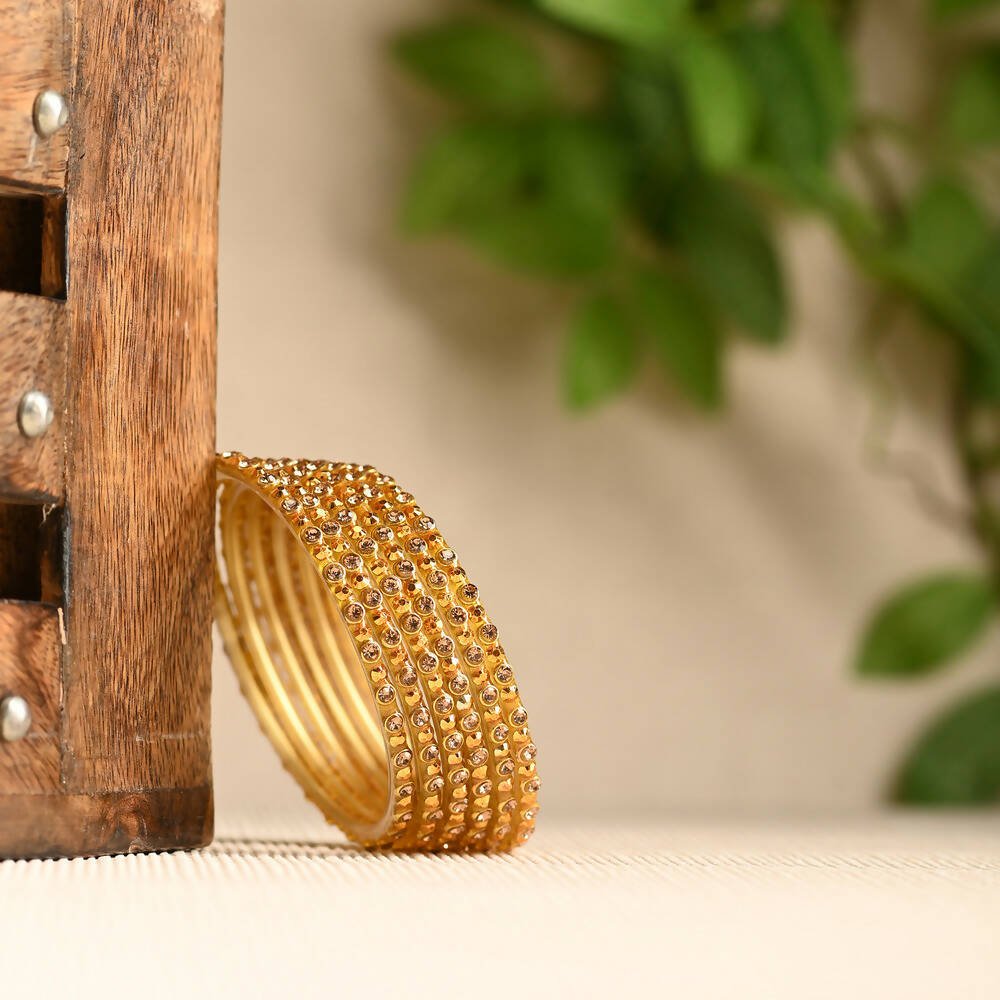 Afast Elegant Bridal & Wedding Party Fashion Bangle/Kada Set, Gold, Glass, Pack Of 12 Model No- A13 | Grab2Buy