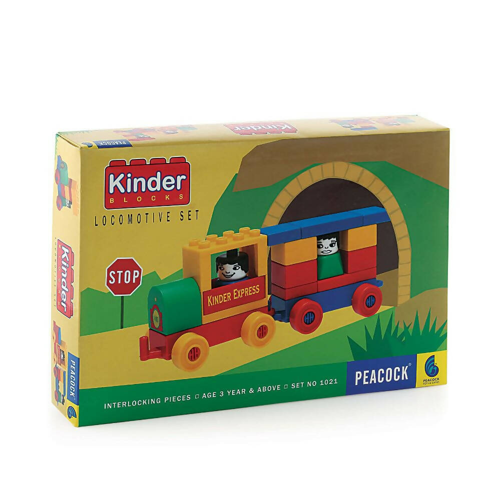 Peacock Learning & Educational Building Interlocking Blocks Set For Kids - Locomotive - Grab2buy