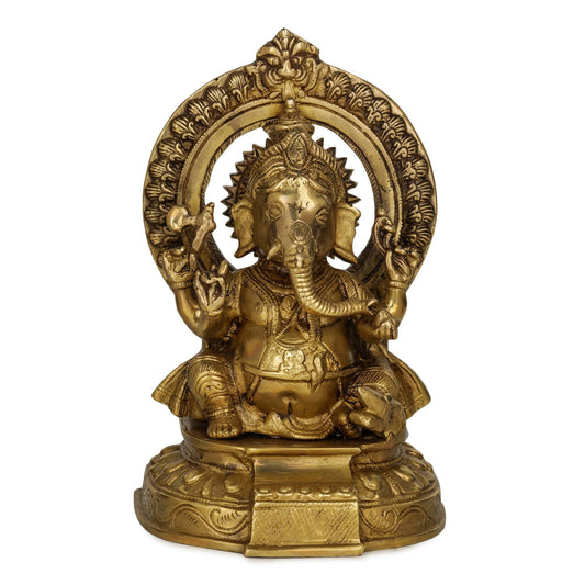 Devlok Maharaja Ganesha Pure Brass Idol - Grab2buy