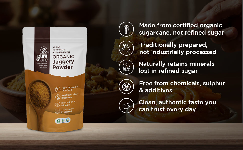 Pure & Sure Organic Jaggery Powder  Grab2Buy Pure & Sure Grab2Buy