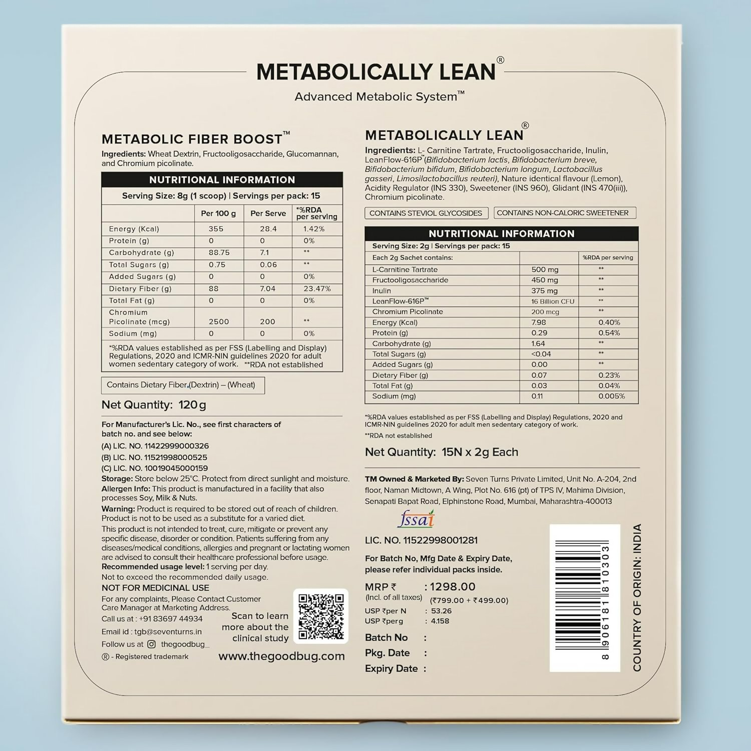 The Good Bug Metabolically Lean Advance Metabolic System Weight Loss For Women & Men 