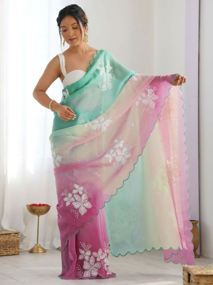 PR Fashion Rama_Bit Gold Crush Embroidery Work Saree