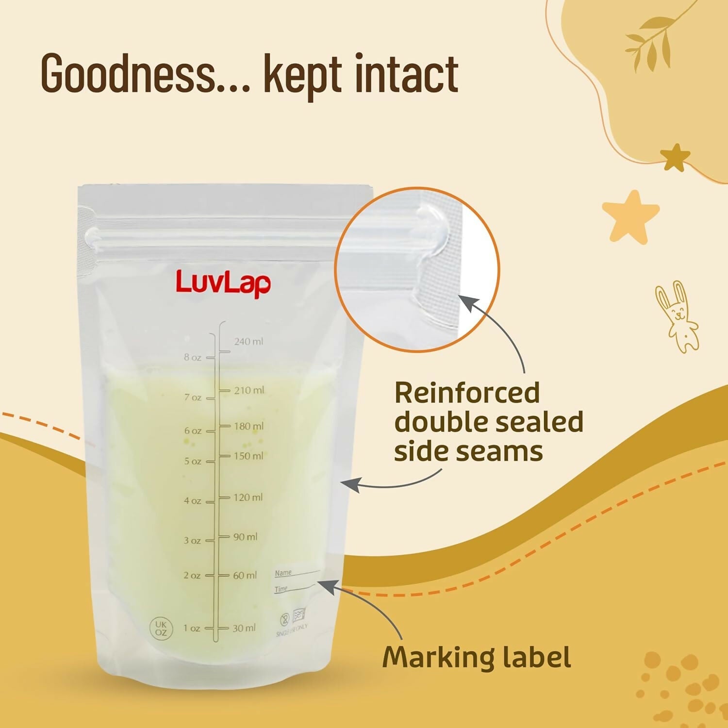 LuvLap Baby Breast Milk Storage Bags